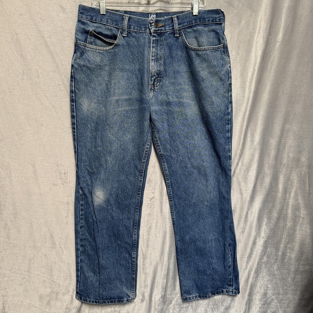 Lee Riders Jeans Mens 36x29 Blue Relaxed Fit Straight Leg 100% Cotton Denim